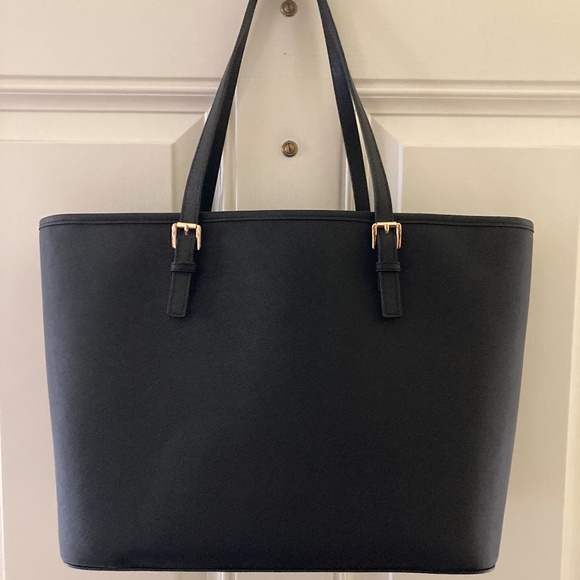 Michael Kors Black Saffiano Leather Large Jet Set Travel TZ Tote/30S4GTVT2L/NEW! - Picture 2 of 15